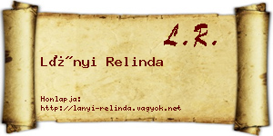Lányi Relinda névjegykártya